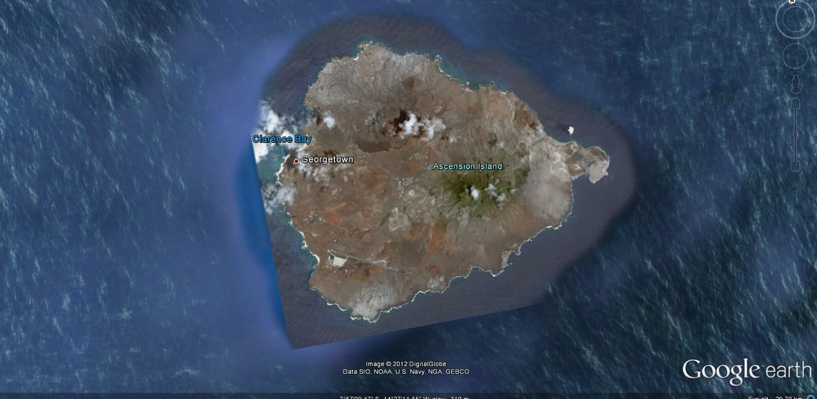 Ascension Island Earth Map